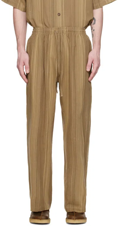 Xenia Telunts Brown Restful Trousers In Brown Stripe