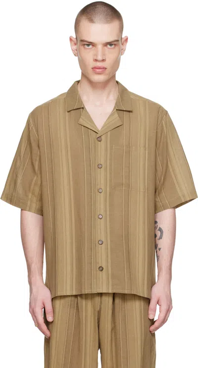 Xenia Telunts Brown Stripe Shirt