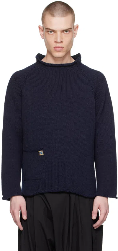 Xenia Telunts Indigo Fisherman Sweater In Indigo-dyed Black