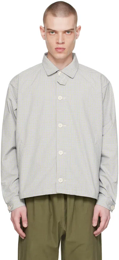 Xenia Telunts White & Blue Checkered Peyton Jacket In Checkered Blue