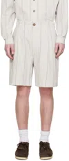 Xenia Telunts White & Blue Stripe Bini Shorts In Blue Stripe