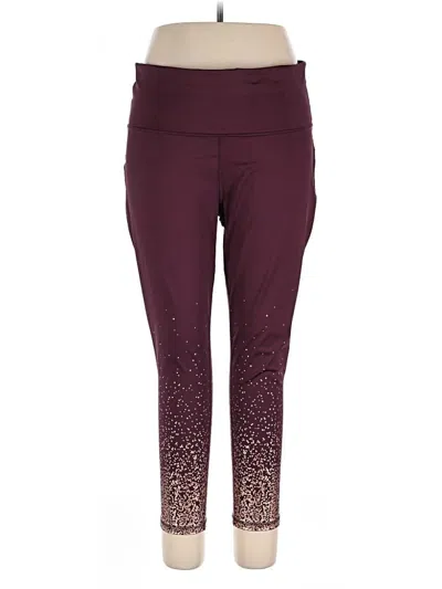 Pre-owned Xersion Active Pants In Burgundy