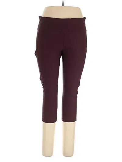 Pre-owned Xersion Active Pants In Burgundy