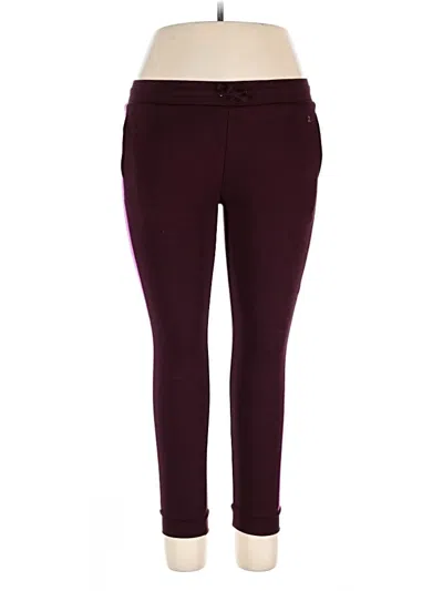 Pre-owned Xersion Active Pants In Burgundy