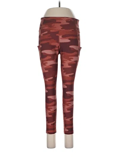 Pre-owned Xersion Active Pants In Burgundy