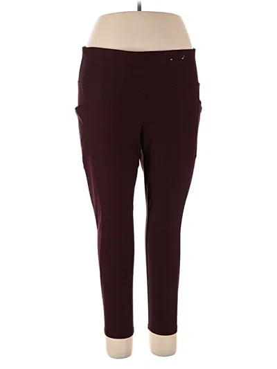 Pre-owned Xersion Active Pants In Burgundy