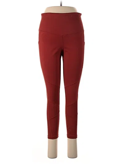 Pre-owned Xersion Active Pants In Burgundy