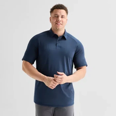 Xersion Big And Tall Mens Short Sleeve Polo Shirt In Blue