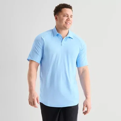 Xersion Big And Tall Mens Short Sleeve Polo Shirt In Blue