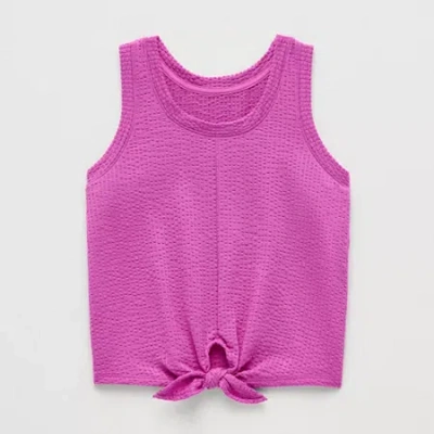 Xersion Big Kid Girls Round Neck Sleeveless Active Tank Top In Purple
