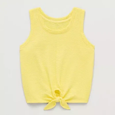 Xersion Big Kid Girls Round Neck Sleeveless Active Tank Top In Yellow