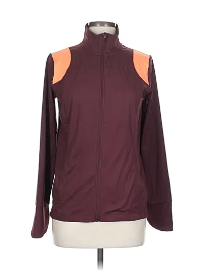 Pre-owned Xersion Cardigan Sweater In Burgundy