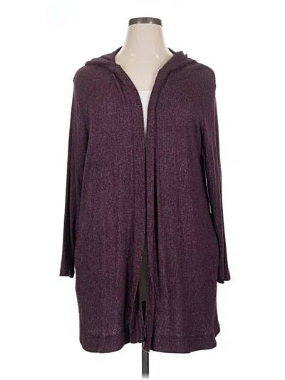 Pre-owned Xersion Cardigan Sweater In Purple