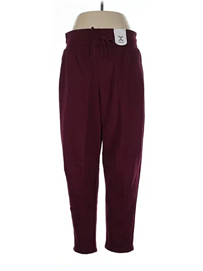 Pre-owned Xersion Casual Pants In Burgundy