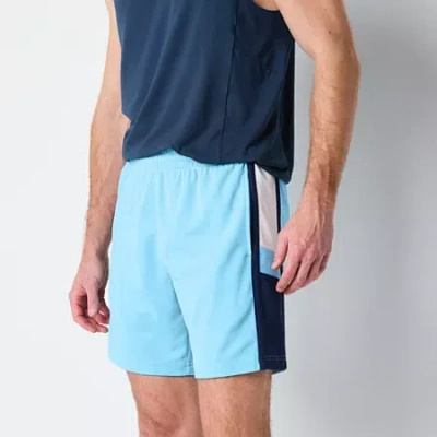 Xersion Colorblock Mens 7" Running Short In Blue
