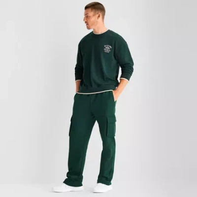 Xersion Cotton Fleece Mens Regular Fit Active Cargo Pant In Green