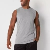 Xersion Cotton Mens Crew Neck Sleeveless Big And Tall Muscle T-shirt In Gray