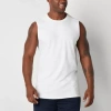 Xersion Cotton Mens Crew Neck Sleeveless Big And Tall Muscle T-shirt In White