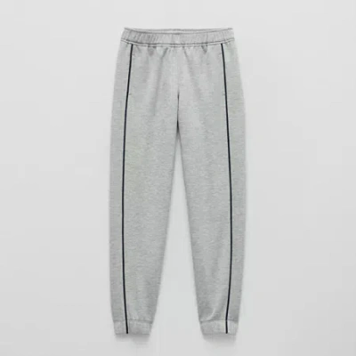 Xersion Kids' Double Knit Fleece Boys Cuffed Regular Fit Jogger Pant In Gray