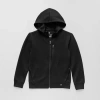 Xersion Double Knit Fleece Little & Big Kid Boys Long Sleeve Fleece Zipper Active Hoodie In Black