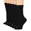 Xersion Essential Performance Womens 6 Pair Crew Socks In Black
