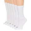 Xersion Essential Performance Womens 6 Pair Crew Socks In White