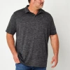 Xersion Everair Big And Tall Mens Regular Fit Short Sleeve Polo Shirt In Black