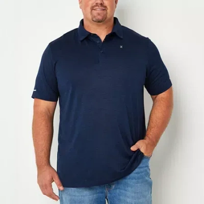 Xersion Everair Big And Tall Mens Regular Fit Short Sleeve Polo Shirt In Blue