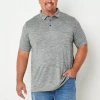 Xersion Everair Big And Tall Mens Regular Fit Short Sleeve Polo Shirt In Gray