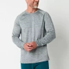 Xersion Everair Mens Crew Neck Long Sleeve Quick Dry Active T-shirt In Gray
