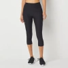 Xersion Evercontour High Rise Stretch Fabric Quick Dry Workout Capris In Black