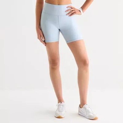 Xersion Evercontour+ Womens 6" High Rise Quick Dry Bike Short In Blue