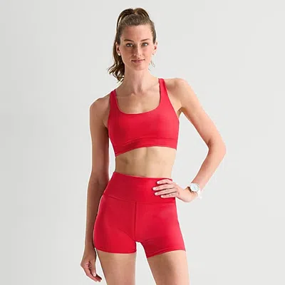 Xersion Evercontour+ Womens Medium Support Sports Bra 384364 In Red