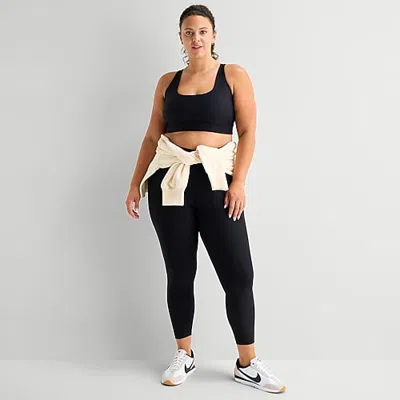 Xersion Evercontour+ Womens Medium Support Sports Bra 389328 In Black