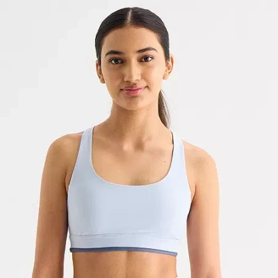 Xersion Evercontour+ Womens Medium Support Sports Bra In Blue