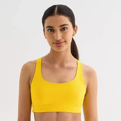 Xersion Evercontour+ Womens Medium Support Sports Bra In Yellow