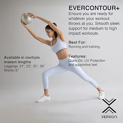 Xersion Evercontour+ Womens Moisture Wicking High Rise 28" Active Skinny Full Length Leggings In Blue