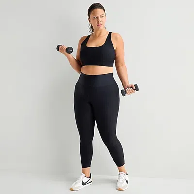 Xersion Evercontour+ Womens Quick Dry High Rise 25" Plus 7/8 Ankle Legging In Black