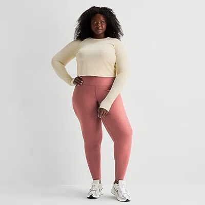Xersion Evercontour+ Womens Quick Dry High Rise 28" Active Skinny Plus Full Length Leggings In Red
