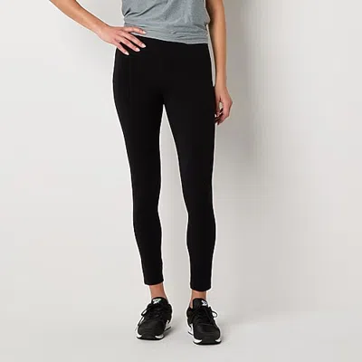 Xersion Everperform Womens 2 Pack Cotton High Rise 7/8 Ankle Leggings In Black