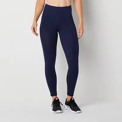Xersion Everperform Womens Cotton High Rise 7/8 Ankle Leggings In Blue