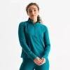 Xersion Everultra-lite Womens Mock Neck Long Sleeve Active Quarter-zip Pullover In Green