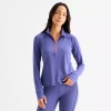 Xersion Everultra-lite Womens Mock Neck Long Sleeve Quarter-zip Pullover Tall In Blue