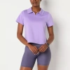 Xersion Everultra-lite Womens Short Sleeve Zip Polo Shirt In Purple