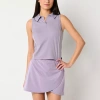 Xersion Everultra-lite Womens Sleeveless Zip Polo Shirt In Purple