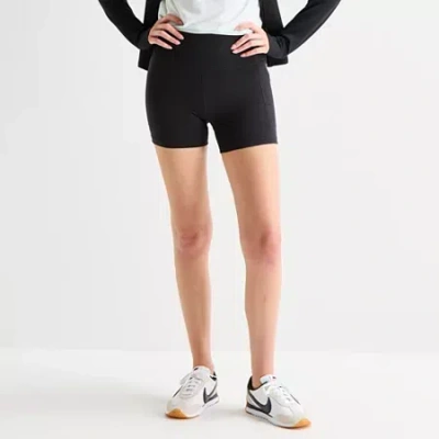 Xersion Everultra Womens 4" High Rise Stretch Fabric Quick Dry Bike Short In Black