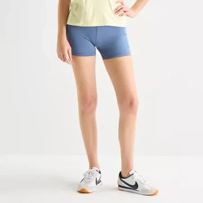 Xersion Everultra Womens 4" High Rise Stretch Fabric Quick Dry Bike Short In Blue
