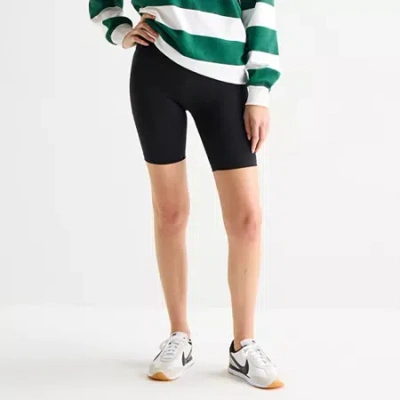 Xersion Everultra Womens 8" High Rise Stretch Fabric Quick Dry Bike Short In Black