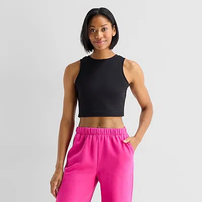Xersion Everultra Womens Crew Neck Sleeveless Active Tank Top In Black