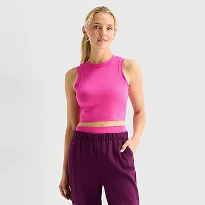 Xersion Everultra Womens Crew Neck Sleeveless Active Tank Top In Pink
